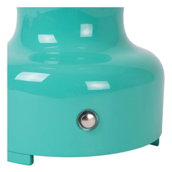 Lucide JASON - Lampe de table Rechargeable - Batterie/Piles - Ø 12 cm - LED 3 StepDim - 1x2W 3000K - Turquoise - détail 5